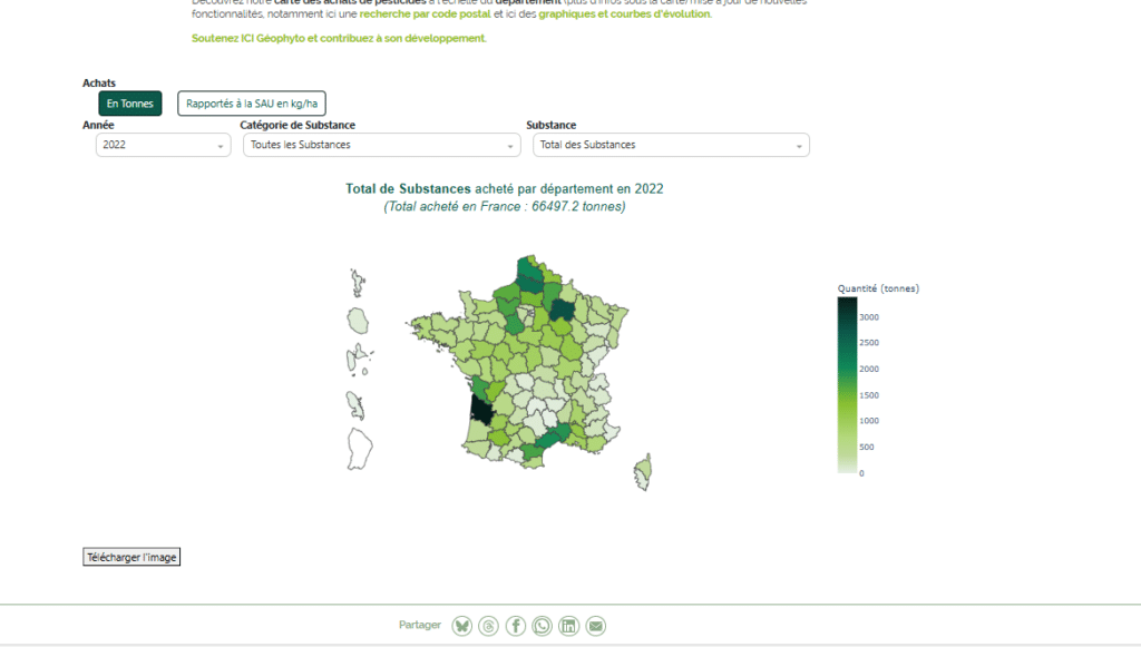 géophyto carte des pesticides 